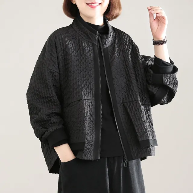 New Coat Woman Cotton Dress Short Chic Black - Shop at LoveMi
