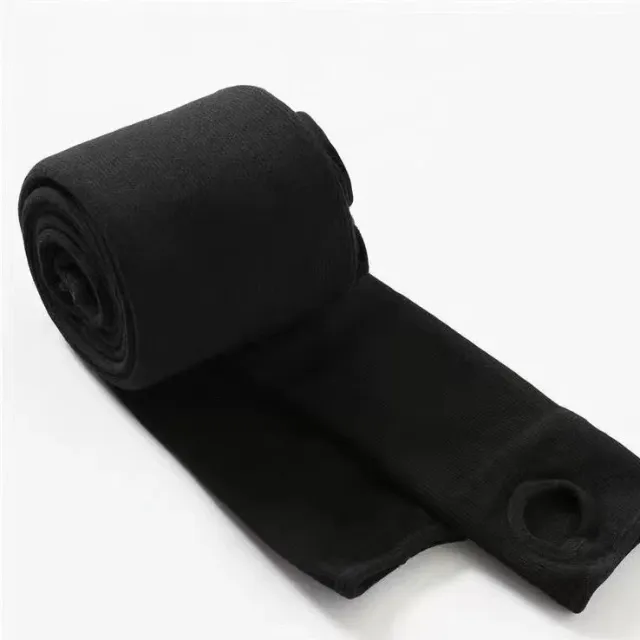 Autumn And Winter Suet Base High Waist Cotton Vertical Stripes Pantyhose Black - Shop at LoveMi