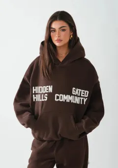 Autumn And Winter Fashion Brand Fashion Printed Pullover Long Sleeve Hooded Sweater Set - Brown - View 1