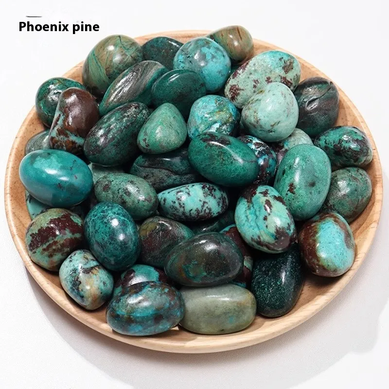 Natural Crystal Color Rolling Stone Rough Stone Polished Large Particle Degaussing Crystal Crafts - Phoenix Pine 100G