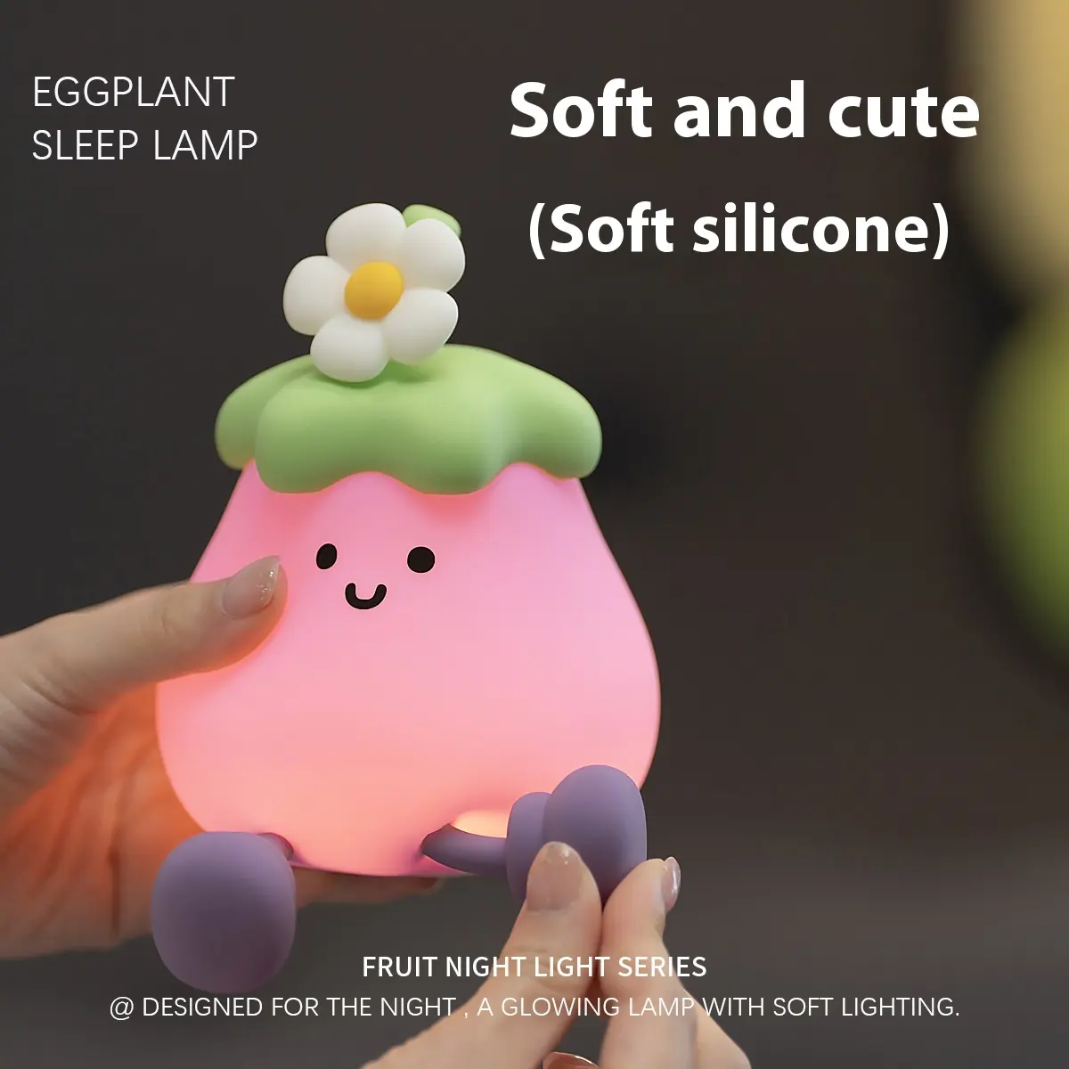 Cartoon Eggplant Small Night Lamp Soft Light