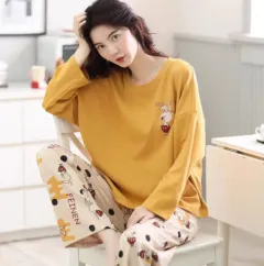 Home Wear Women's Plus Size Cartoon Loose Outfit Outer Wear - Long Sleeve K04 - View 1