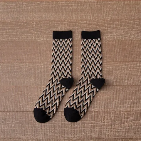 Women's Mid Tube Stockings Autumn And Winter Cotton Japanese style Retro Black - Shop at LoveMi