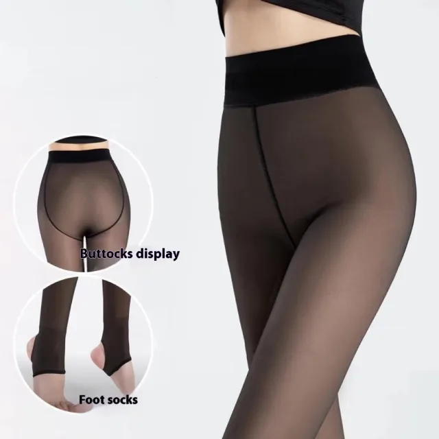 Water Light Socks Black See through One piece Trousers Fleece lined Thickened Watermelon Stand Foot - Shop at LoveMi
