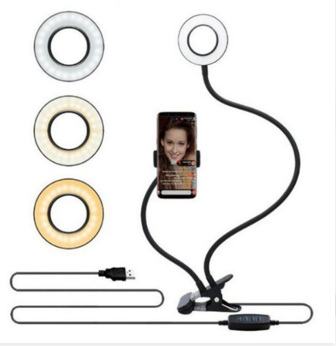 Universal Phone Mount Holder Selfie Ring Light Adjustable Live Makeup Stand - Photo 7 sur 7