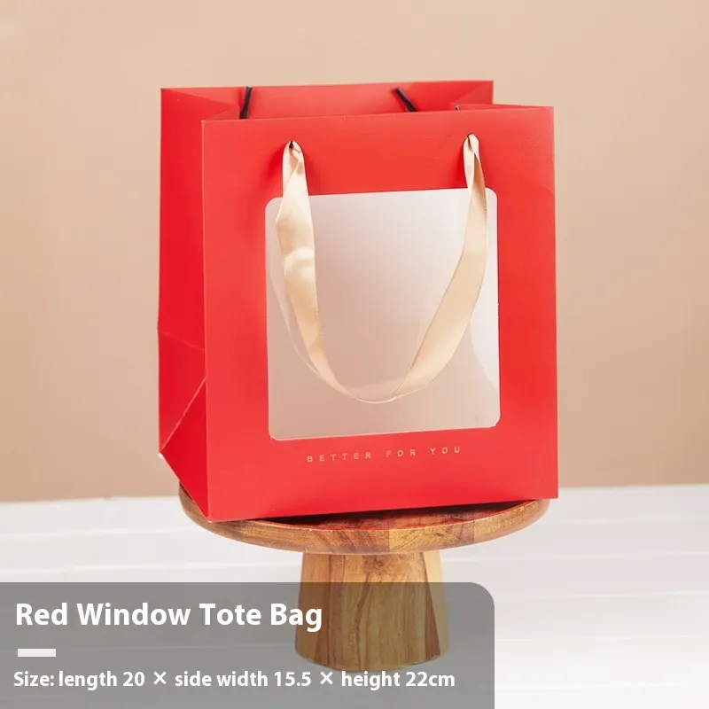 Empty Christmas Baking Gift Box - One Red Window Handbag