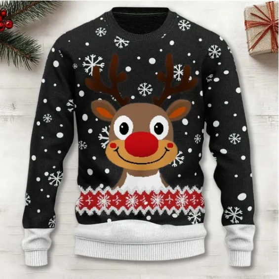 3D Digital Printing Series Thick Needle Pull Strip Crew Neck Pullover Sweatshirt Shengdankuan11016 - Shop at LoveMi