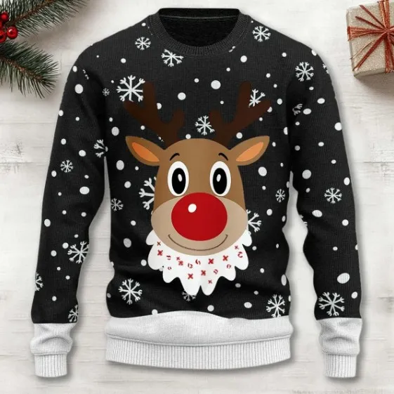 3D Digital Printing Series Thick Needle Pull Strip Crew Neck Pullover Sweatshirt Shengdankuan11013 - Shop at LoveMi