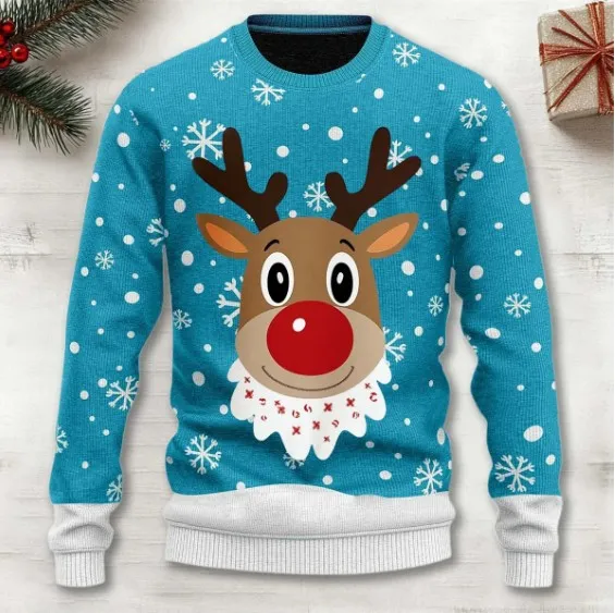 3D Digital Printing Series Thick Needle Pull Strip Crew Neck Pullover Sweatshirt Shengdankuan1109 - Shop at LoveMi