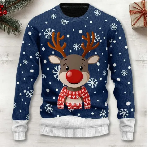 3D Digital Printing Series Thick Needle Pull Strip Crew Neck Pullover Sweatshirt Shengdankuan11022 - Shop at LoveMi
