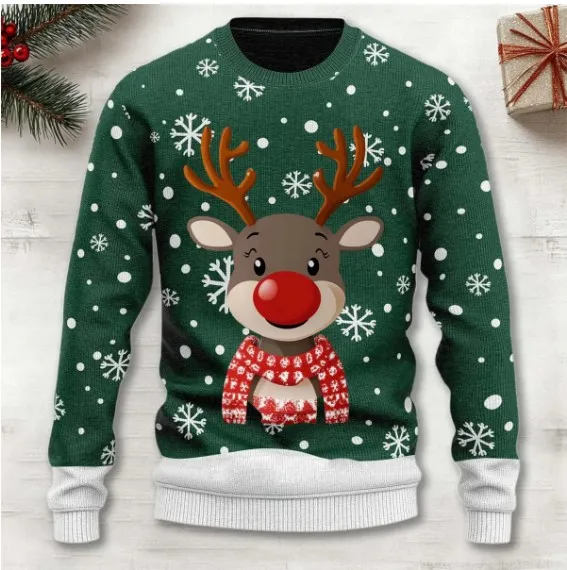 3D Digital Printing Series Thick Needle Pull Strip Crew Neck Pullover Sweatshirt Shengdankuan11018 - Shop at LoveMi