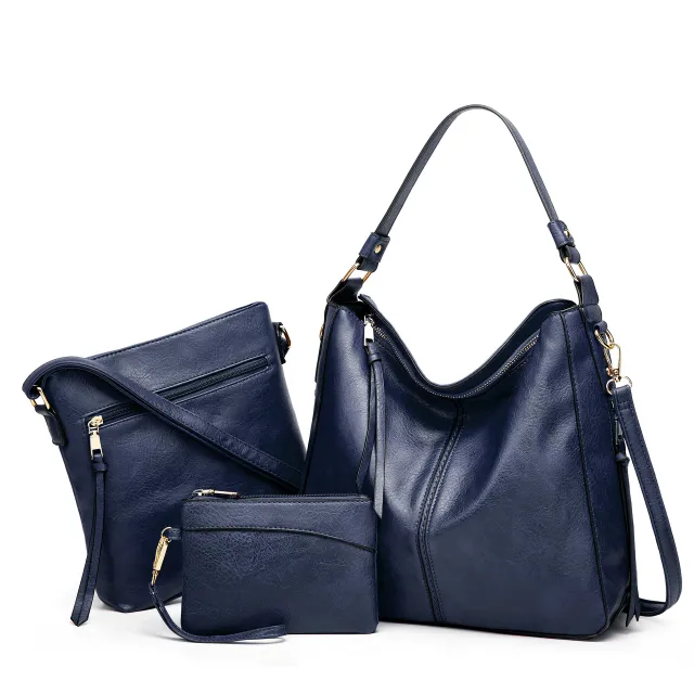 Large Capacity Tote Shoulder Bag Three piece Set Blue - Shop at LoveMi