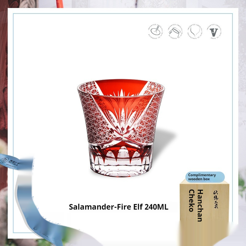 كؤوس شوت ويسكي كريستالية بتصميم إيدو الياباني