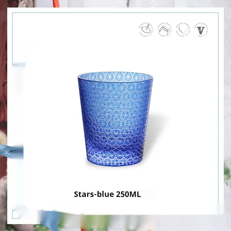 Japanese-style Edo Cutter Crystal Glasses Whiskey Shot Glass
