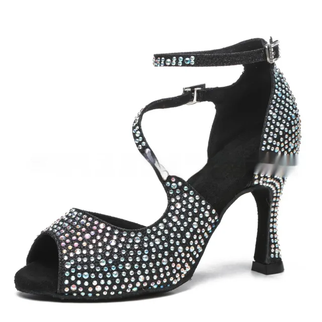 Women's Latin Dance Mid high Heel Dance Shoe Women Black - Shop at LoveMi
