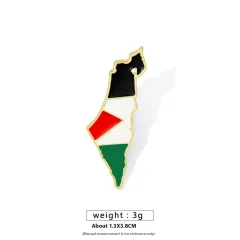 Free Palestine Flag Brooch Gold Badge Clothes Accessories Pin - Golden Shaped - View 1