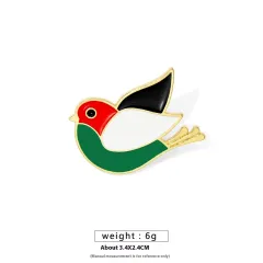 Free Palestine Flag Brooch Gold Badge Clothes Accessories Pin - Palestinian Birds - View 1