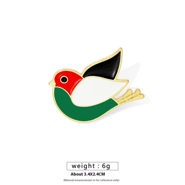 Free Palestine Flag Brooch Gold Badge Clothes Accessories Pin Palestinian Birds - Shop at LoveMi