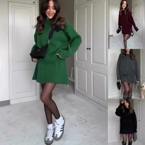 Sweater Skirt Sets for Women 2 Pieces Knit Casual