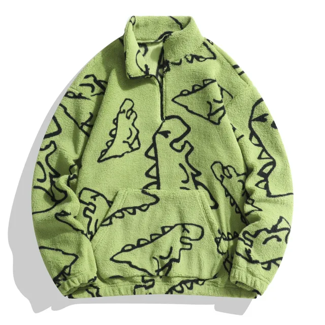 Men's Fleece Zip Up Sweatshirt Grass Green - Shop at LoveMi