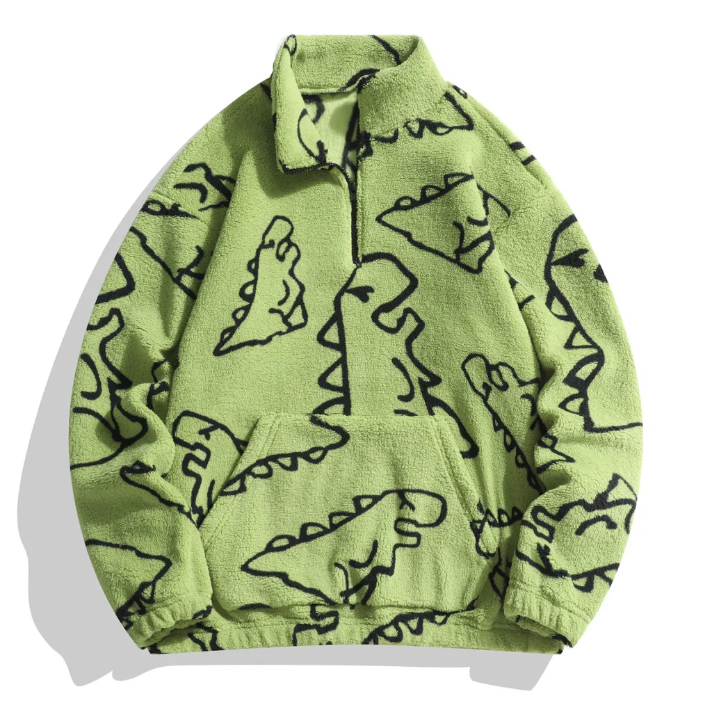 Men's Fleece Zip Up Sweatshirt - Grass Green