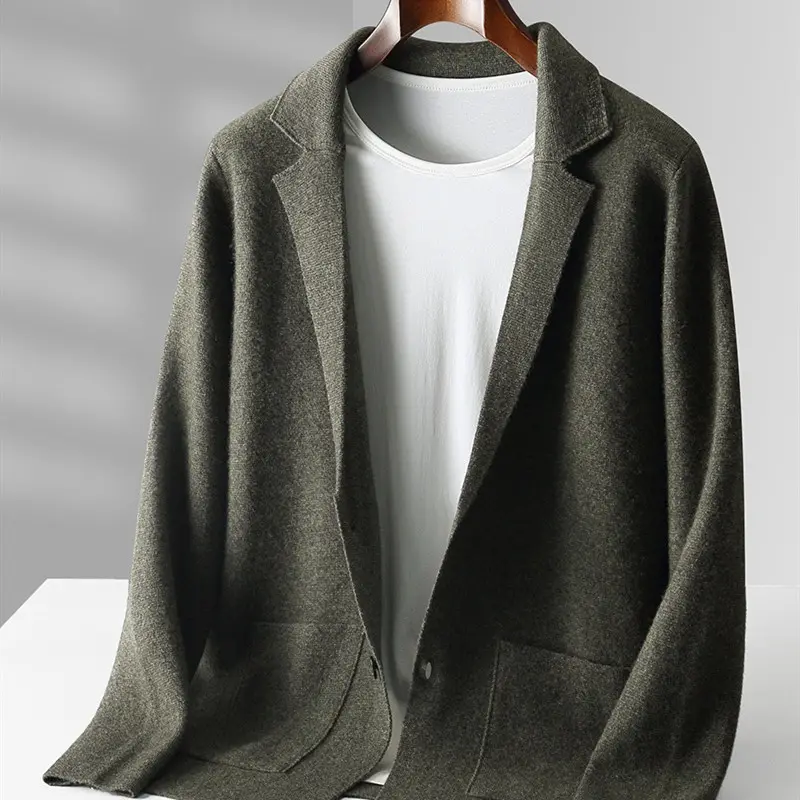 Cardigan Male V-neck Knitted