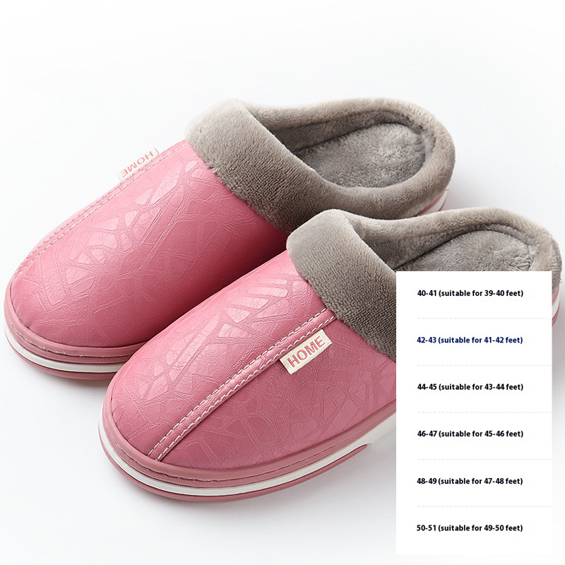 PU waterproof cotton slippers