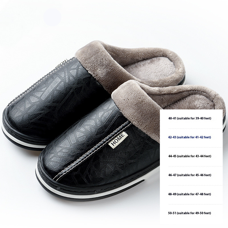 PU waterproof cotton slippers