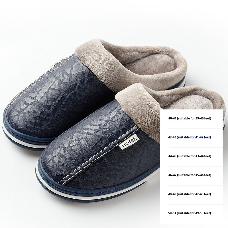 PU waterproof cotton slippers