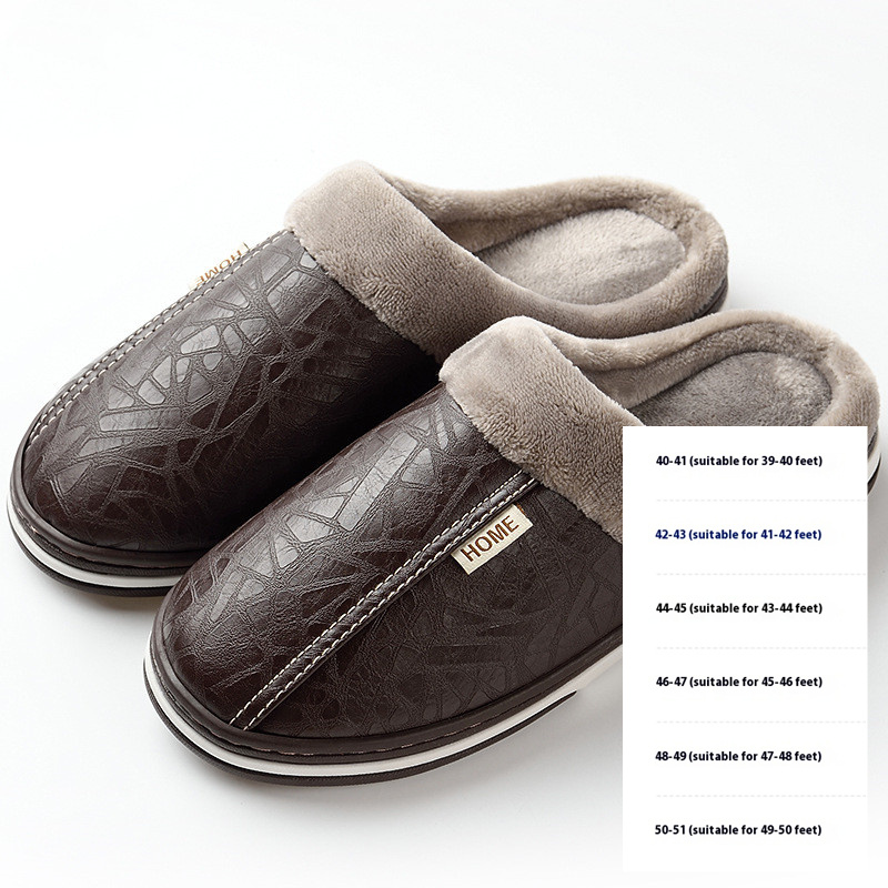 PU waterproof cotton slippers