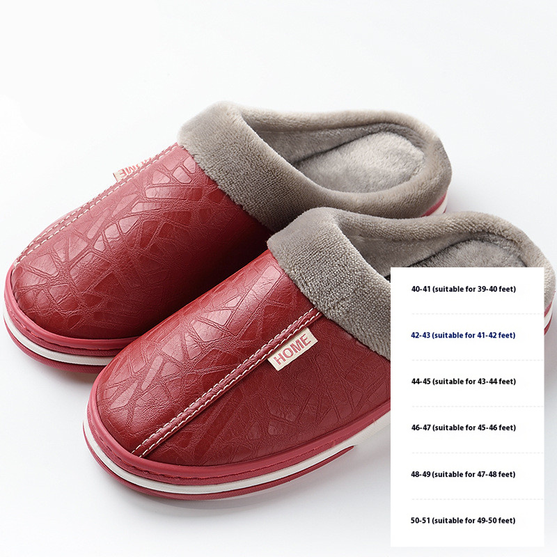 PU waterproof cotton slippers