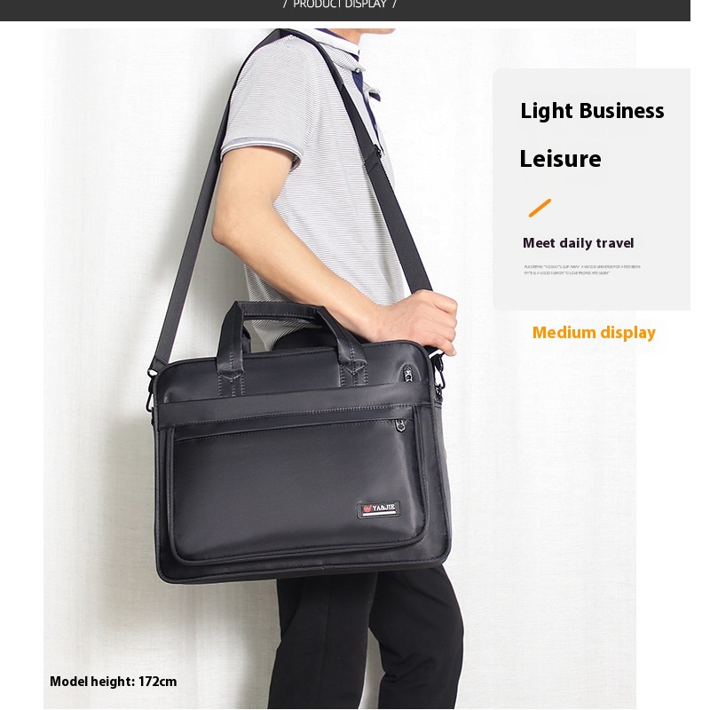 حقيبة يد رجالية قماشية للأعمال بحجم 17 بوصة وسعة كبيرة