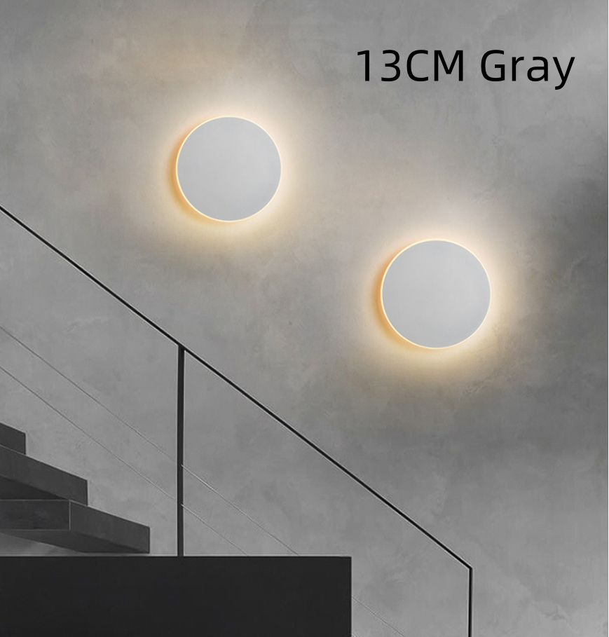 مصباح حائطي دائري LED بسيط مع لمسة لغرفة النوم بجانب السرير