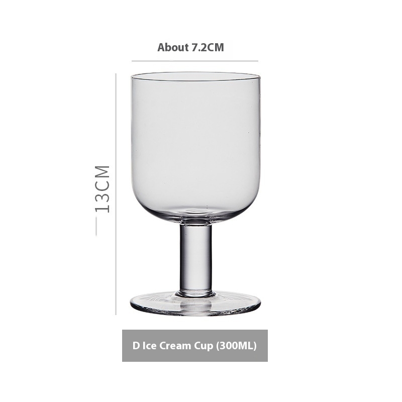 Good-looking Vertical Striped High-leg Handmade Crystal Glass