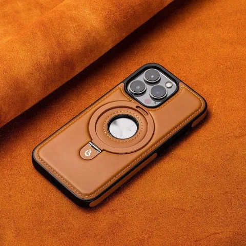 Applicable 16ProMax Magnetic Bracket Phone Case Business Leather Protective