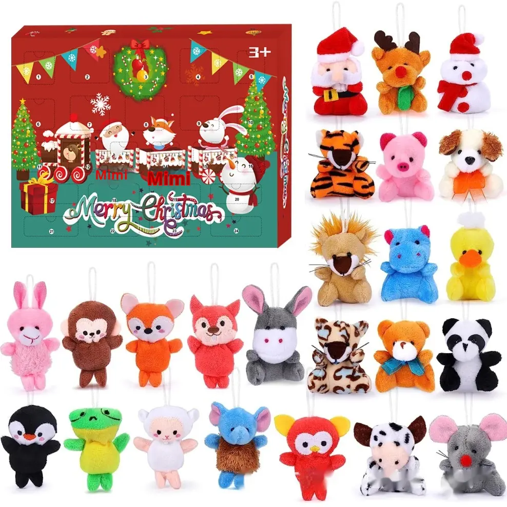 Christmas Countdown Animal Plush Doll Pendant Gift Box