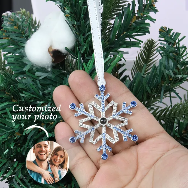 Christmas Gift Ornaments Snowflake Projection Pendant Blue - Shop at LoveMi