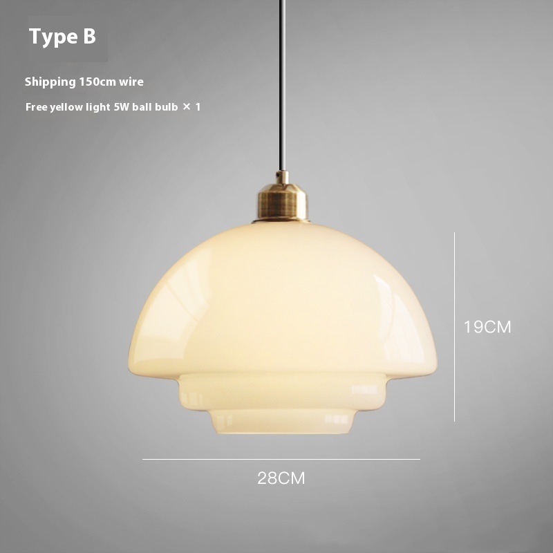 Modern Minimalist Lamps Creative Cream Style White Glass Chandelier