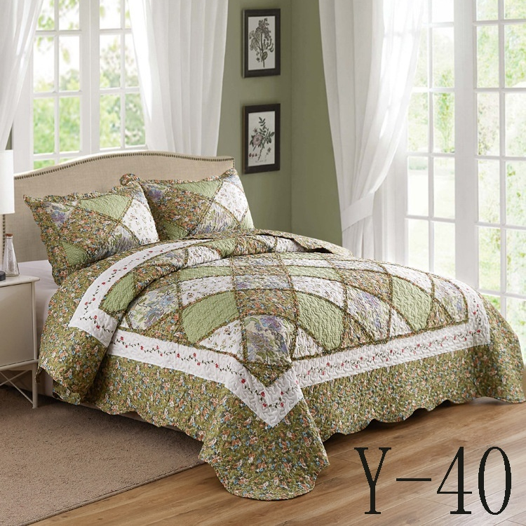 Grinding Linen Quiltedtextiles Bed Three-piece Set Quiltedtextiles Block Quilt Airable Cover