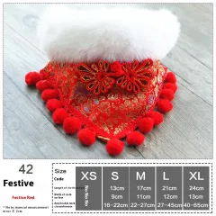 Pet Christmas Holiday Dress Up Dog Cat Scarf Butterfly Bow Tie - 42 Festive Red - View 1