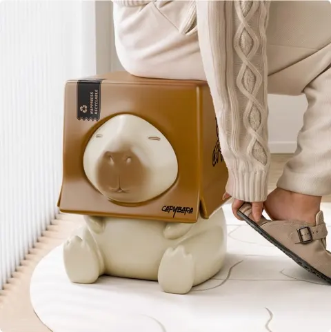 Cute Capibala Creative Porch Shoe Stool Home Living Room