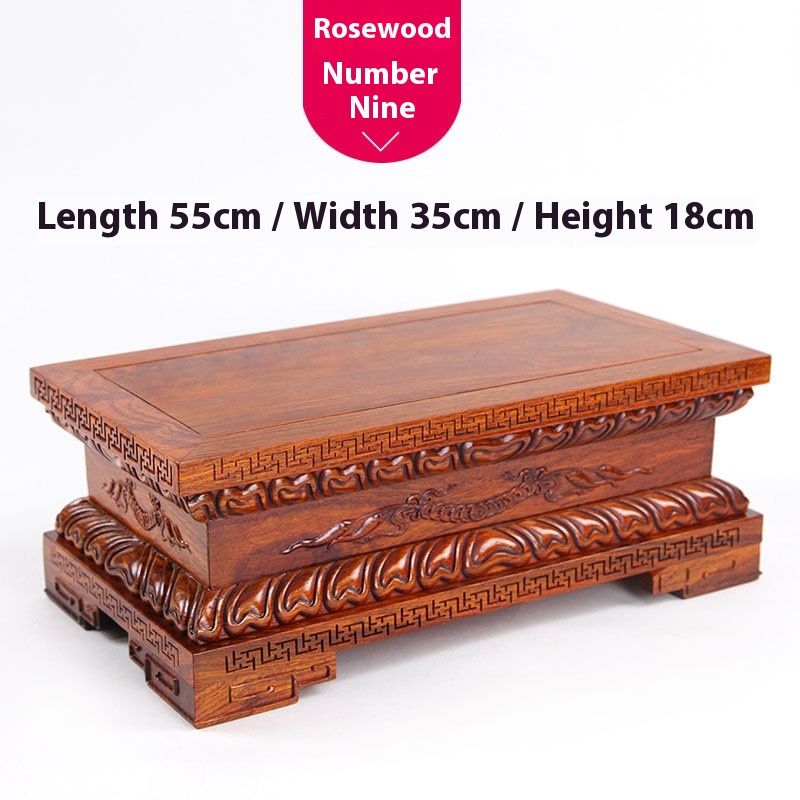 Lotus Buddha Base Guanyin Ornaments Red Sandalwood Carving Crafts