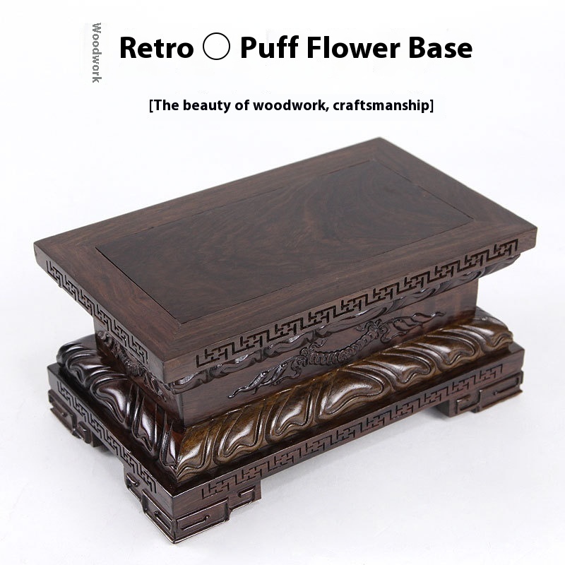 Lotus Buddha Base Guanyin Ornaments Red Sandalwood Carving Crafts