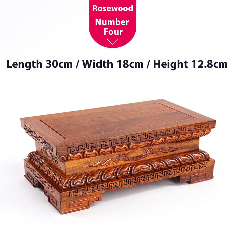 Lotus Buddha Base Guanyin Ornaments Red Sandalwood Carving Crafts