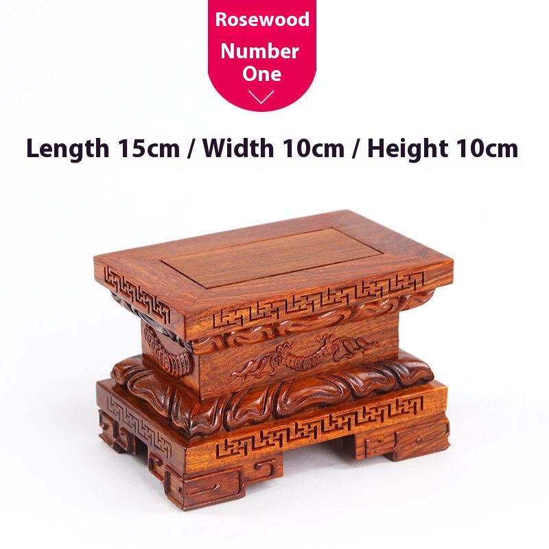 Lotus Buddha Base Guanyin Ornaments Red Sandalwood Carving Crafts