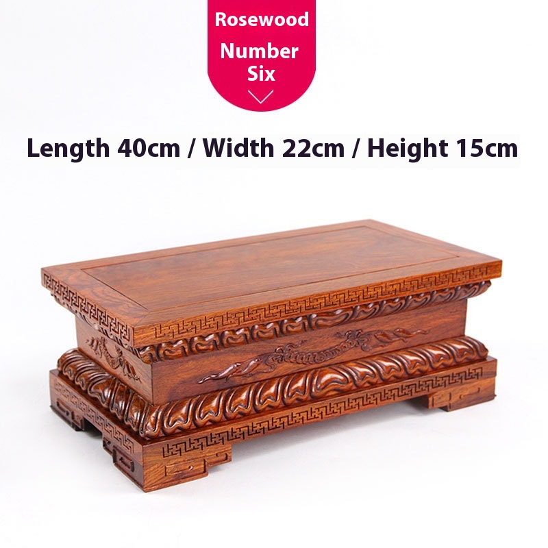 Lotus Buddha Base Guanyin Ornaments Red Sandalwood Carving Crafts