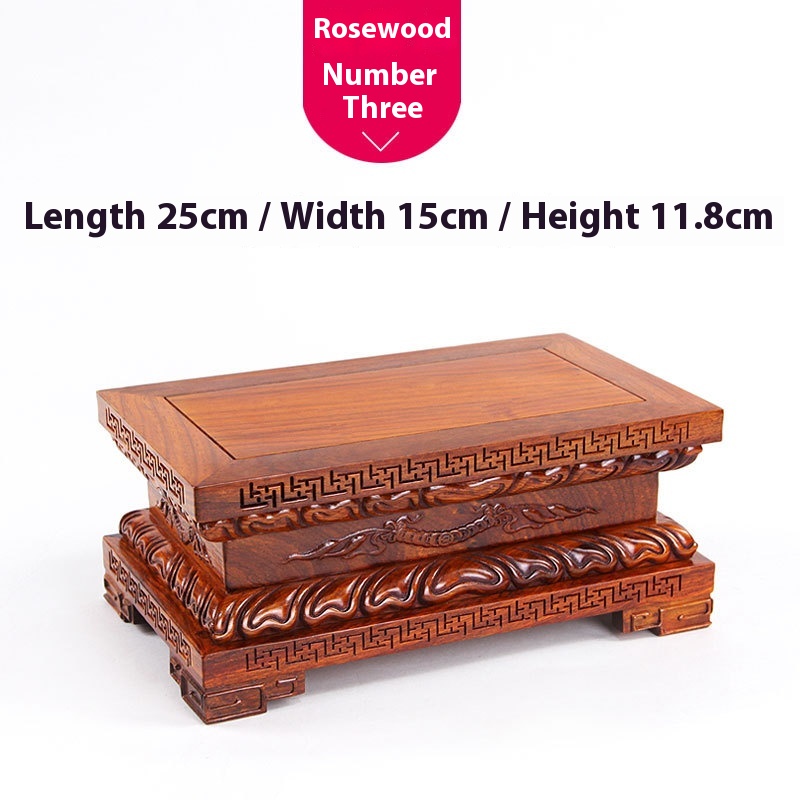 Lotus Buddha Base Guanyin Ornaments Red Sandalwood Carving Crafts