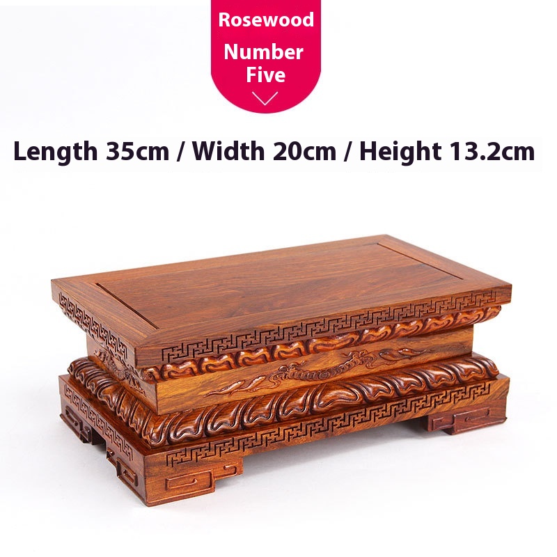 Lotus Buddha Base Guanyin Ornaments Red Sandalwood Carving Crafts