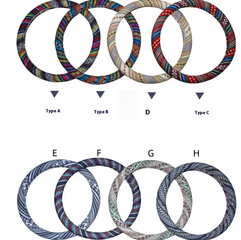 Ethnic Style Old Coarse Cloth Car Steering Wheel Personality Trend Car Steering Wheel Cover