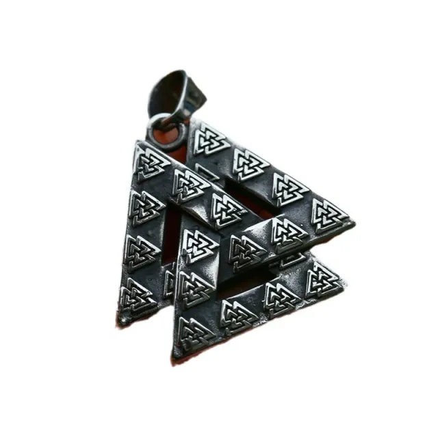 Vintage Viking Stacked Triangle Stainless Steel Necklace Ornament Pendant Single Pendant - Shop at LoveMi